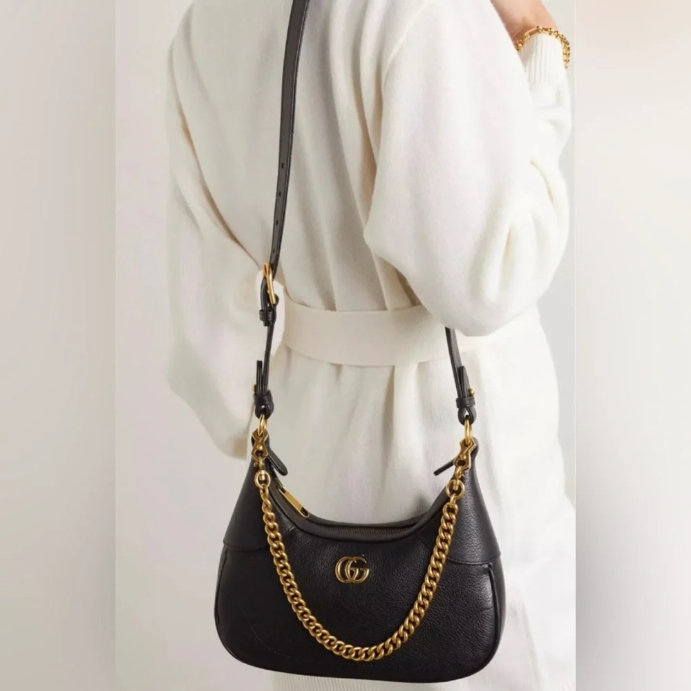 🎀GUCCI Black Small Double G Aphrodite Shoulder Bag - Picture 16 of 16
